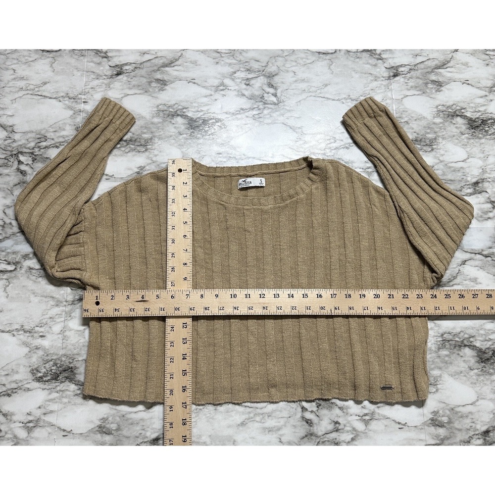 Hollister California‎ Women's Sweatshirt Size S Short Cable Knit Oversized - Picture 7 of 9